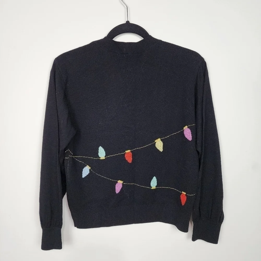 Kate spade holiday string lights sweater, size s nwot